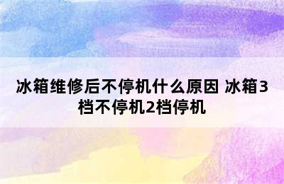 冰箱维修后不停机什么原因 冰箱3档不停机2档停机